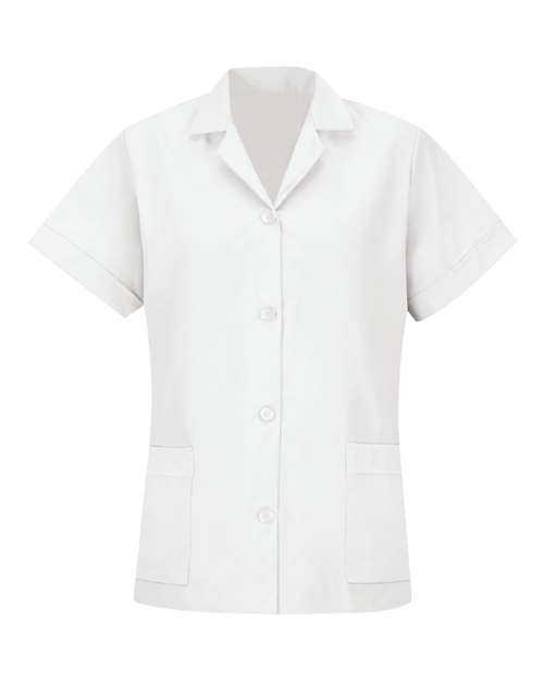 Women's Loose Fit Short Sleeve Button Smock