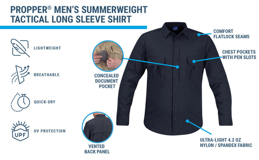 Propper Men's Summerweight Tactical Long Sleeve Shirt