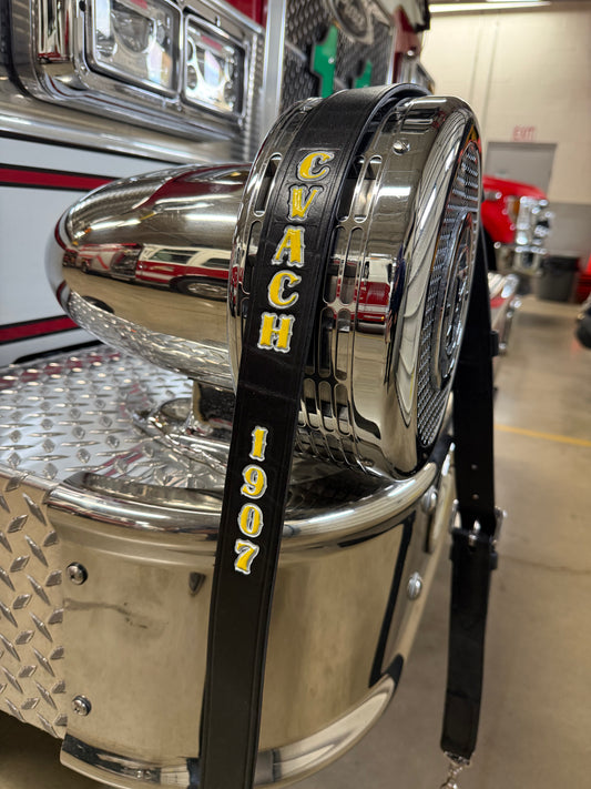 Custom Firefighter Leather Radio Strap