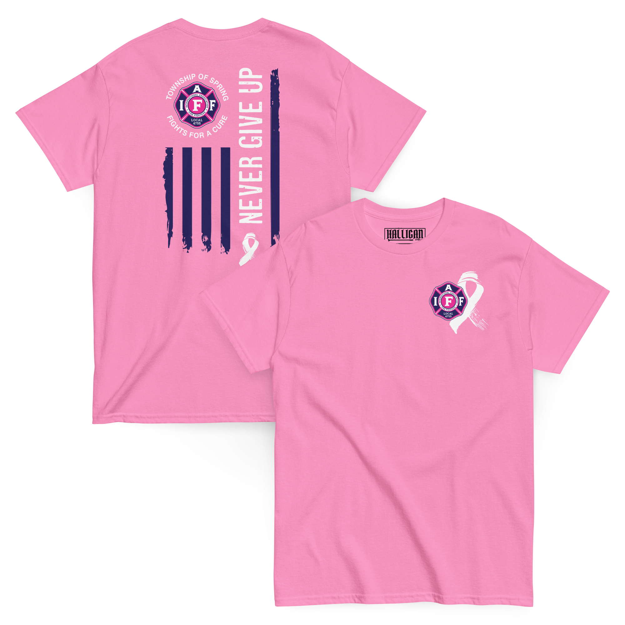 【BELLIALEU】Ribbon logo half tee Pink Flamingo Tee — SYNDICATE BREWING CO.