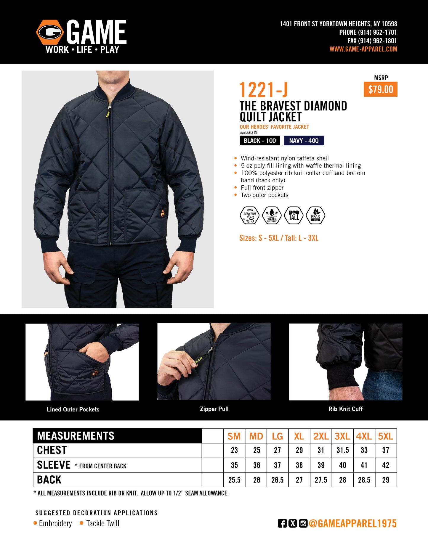 Game- The Bravest Diamond Quilt Jacket