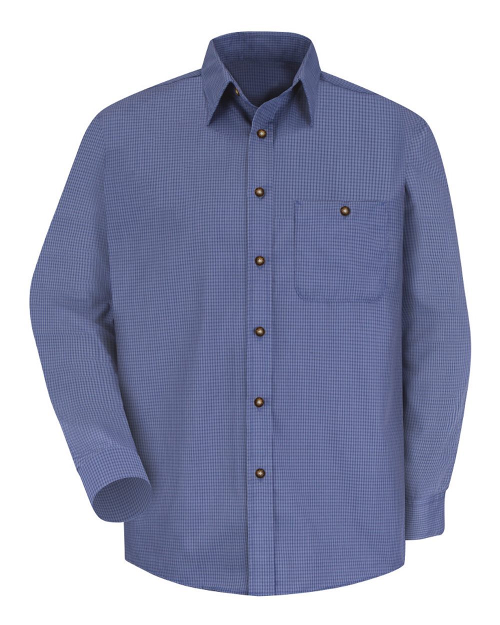 Men's Mini-Plaid Uniform Long Sleeve Shirt