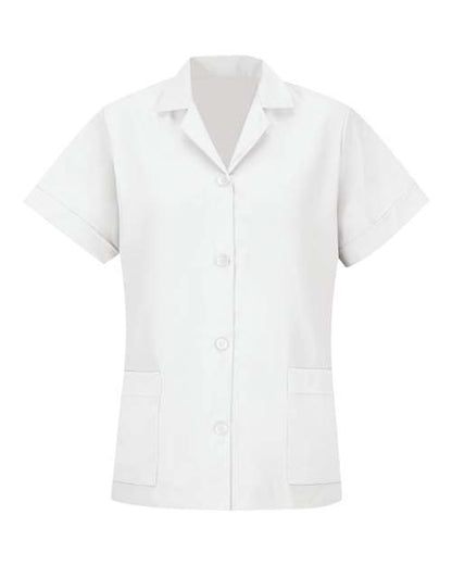 Women's Loose Fit Short Sleeve Button Smock
