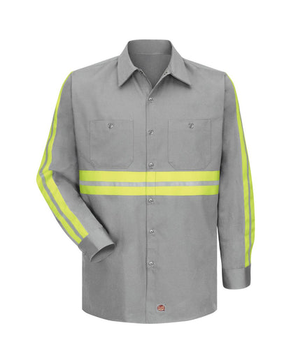 Men's Enhanced Visibility Long Sleeve Cotton Work Shirt