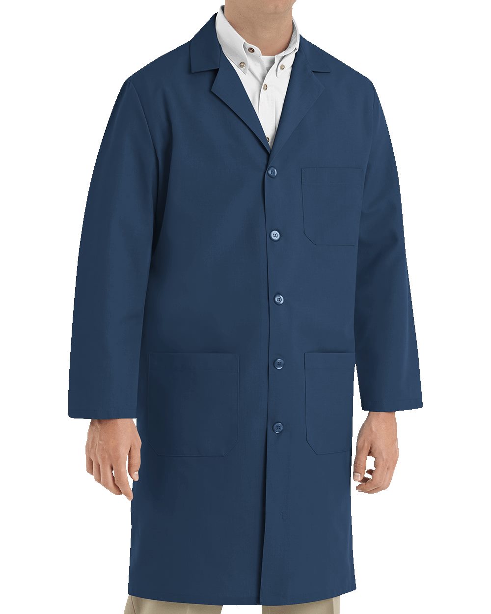 Unisex Extended Sizes Button Front Lab Coat