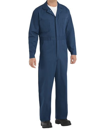 Men's Extended Sizes Button-Front Cotton Coveral