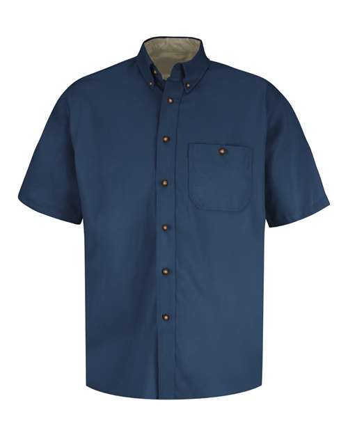 Men's Short Sleeve 100% Cotton Dress Shirt