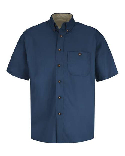 Men's Short Sleeve 100% Cotton Dress Shirt