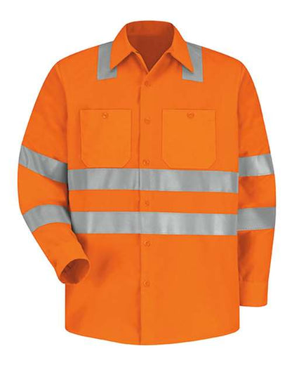 Men's High Visibility Safety Long Sleeve Work Shirt