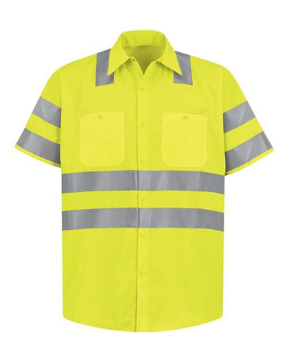 Men's Tall High Visibility Safety Short Sleeve Work Shirt