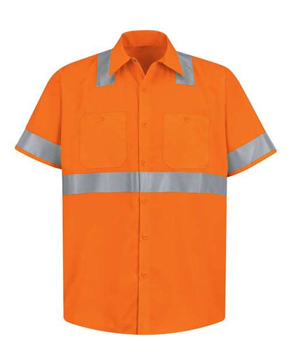 Men's Tall High Visibility Safety Short Sleeve Work Shirt