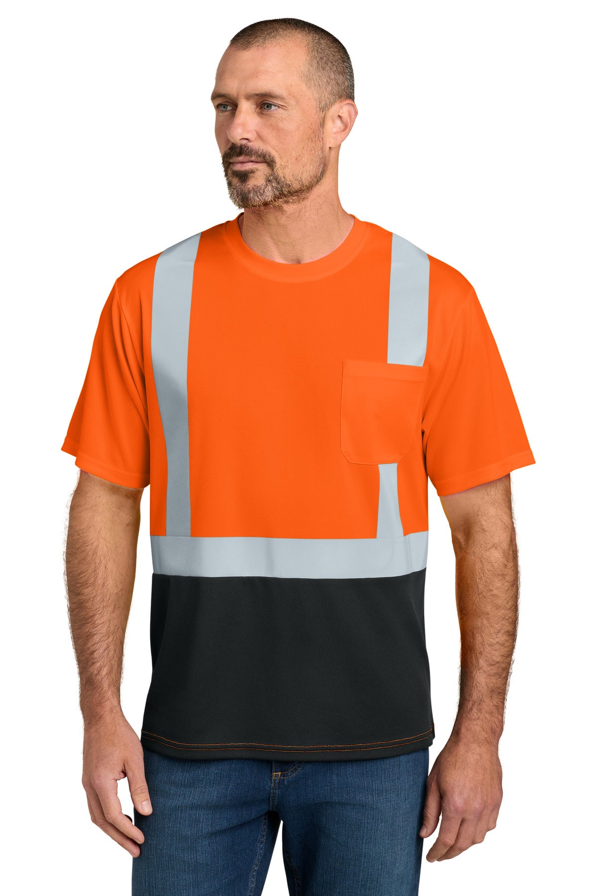 CornerStone ®  ANSI 107 Class 2 Short Sleeve Mesh Blocked Tee CS205