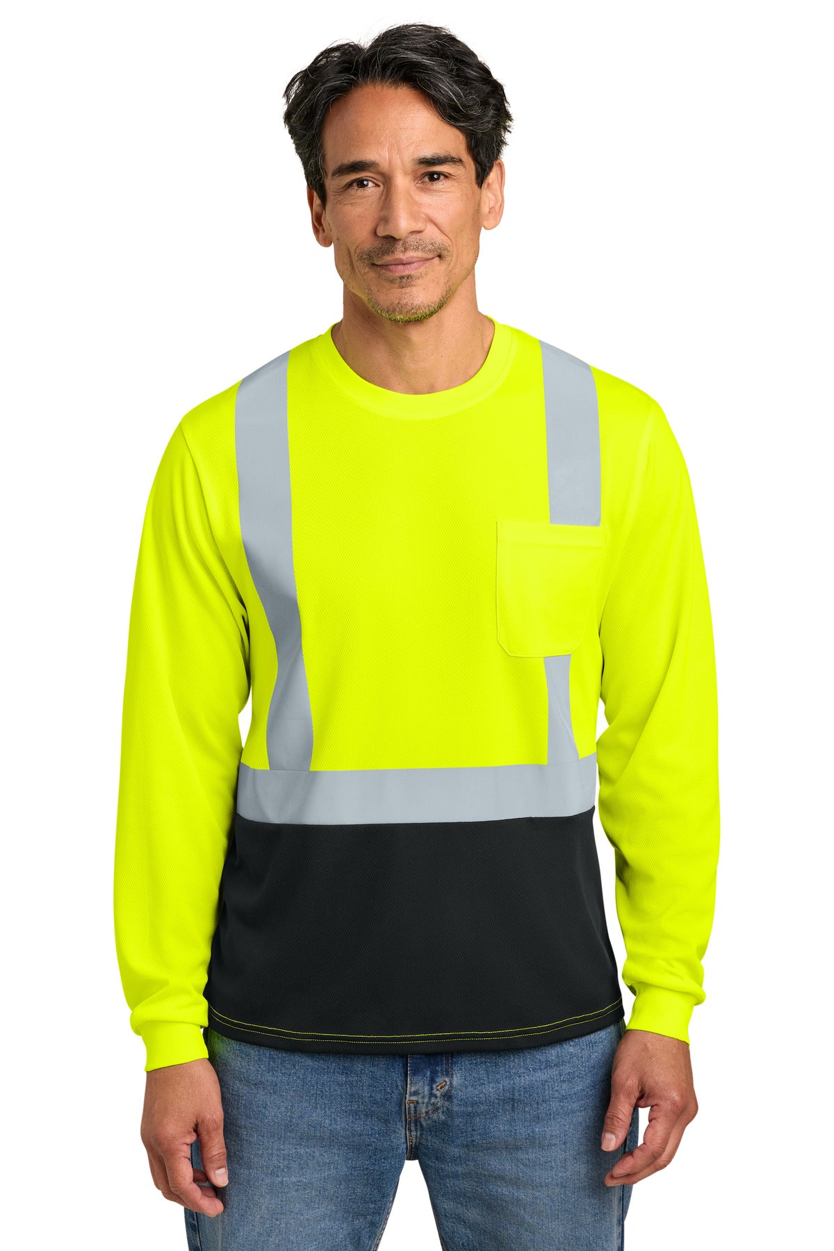CornerStone ®  ANSI 107 Class 2 Long Sleeve Mesh Blocked Tee CS207