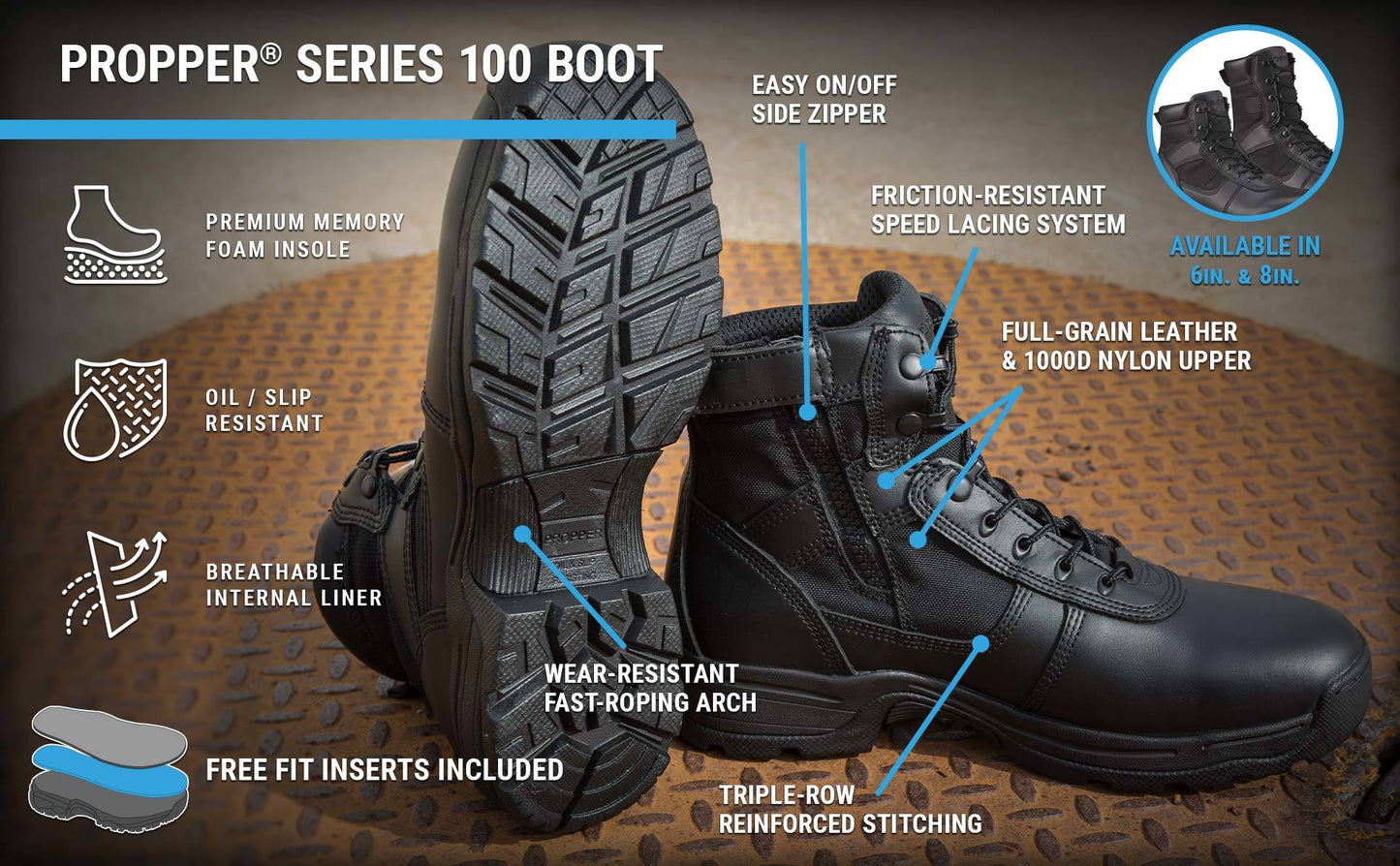 Propper Series 100® 6" Side Zip Tactical Boot