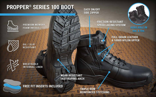Propper Men's Series 100 6" Side Zip Boot