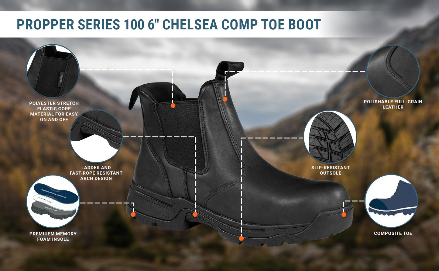 Propper Series 100® 6" Chelsea Comp Toe Boot