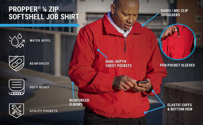 Propper Men's 1/4 Zip Softshell Job Shirt