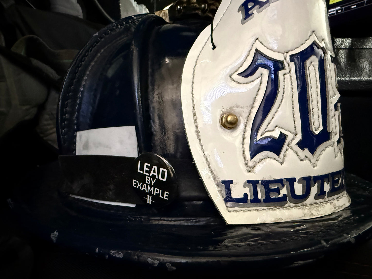 Lead By Example Firefighter Helmet Pin