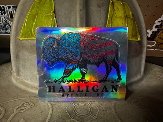 Halligan American Buffalo Holographic Sticker