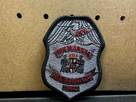 AAFD Small Fire Marshall Black Outline Patch