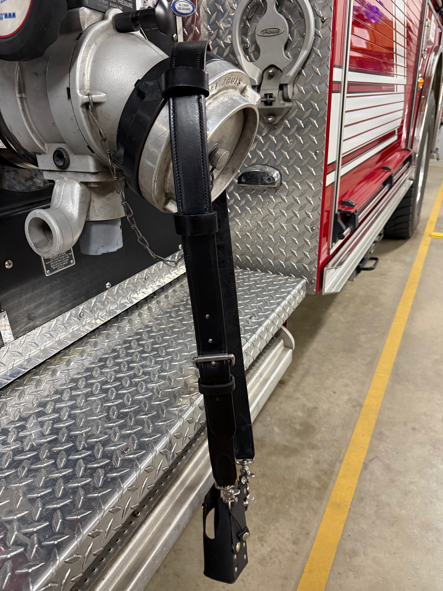 Custom Firefighter Leather Radio Strap