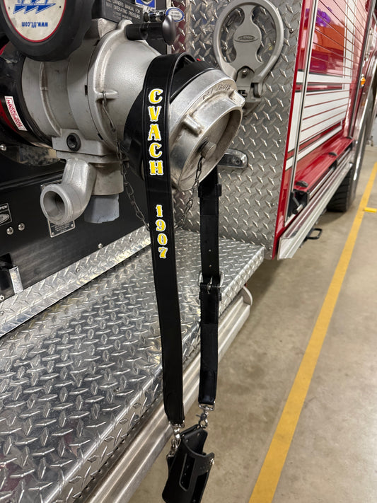 Custom Firefighter Leather Radio Strap