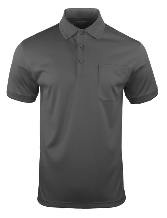Propper Men's Midweight Short Sleeve Pocket Polo - Charcoal