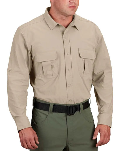 Propper Men's Summerweight Tactical Long Sleeve Shirt - Khaki