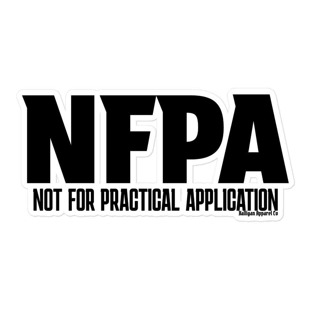 Nf Part Sticker NFPA Stickers – Halligan Apparel Co