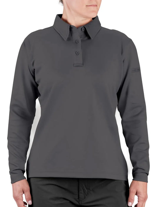 Propper Women's I.C.E. Performance Long Sleeve Polo - Charcoal