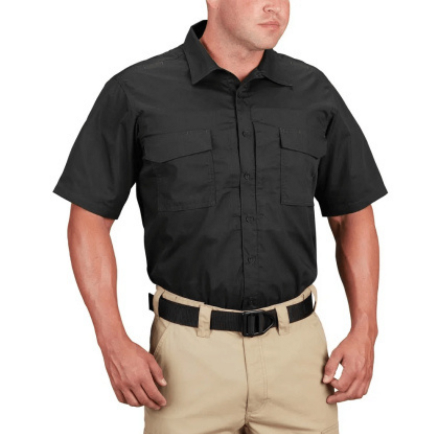Propper Men's RevTac Stretch Tactical Short Sleeve Shirt - Black